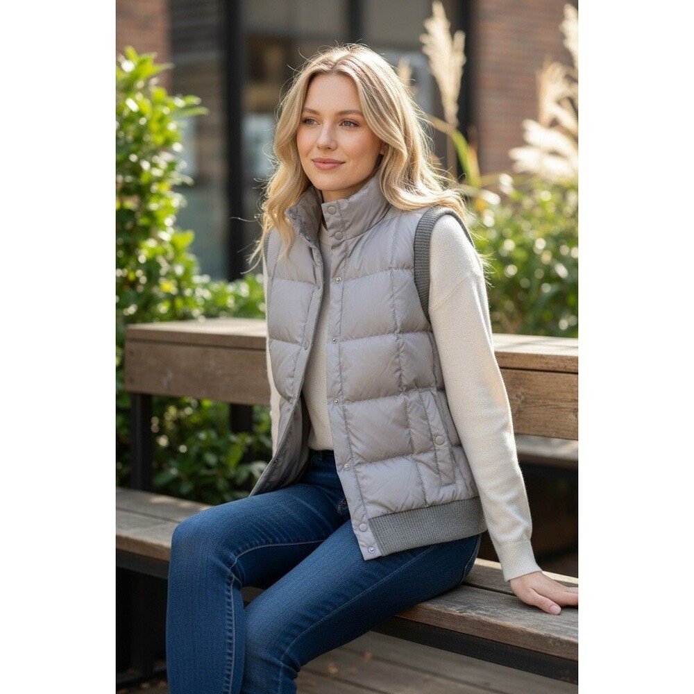 J. Crew Puffer Vest Jacket Womens Size L Down